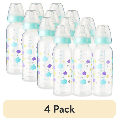 (4 Pack) Parent'S Choice Bottle, Newborns, Unisex, Cloud Print, 3 Pack, 9 Fl Oz