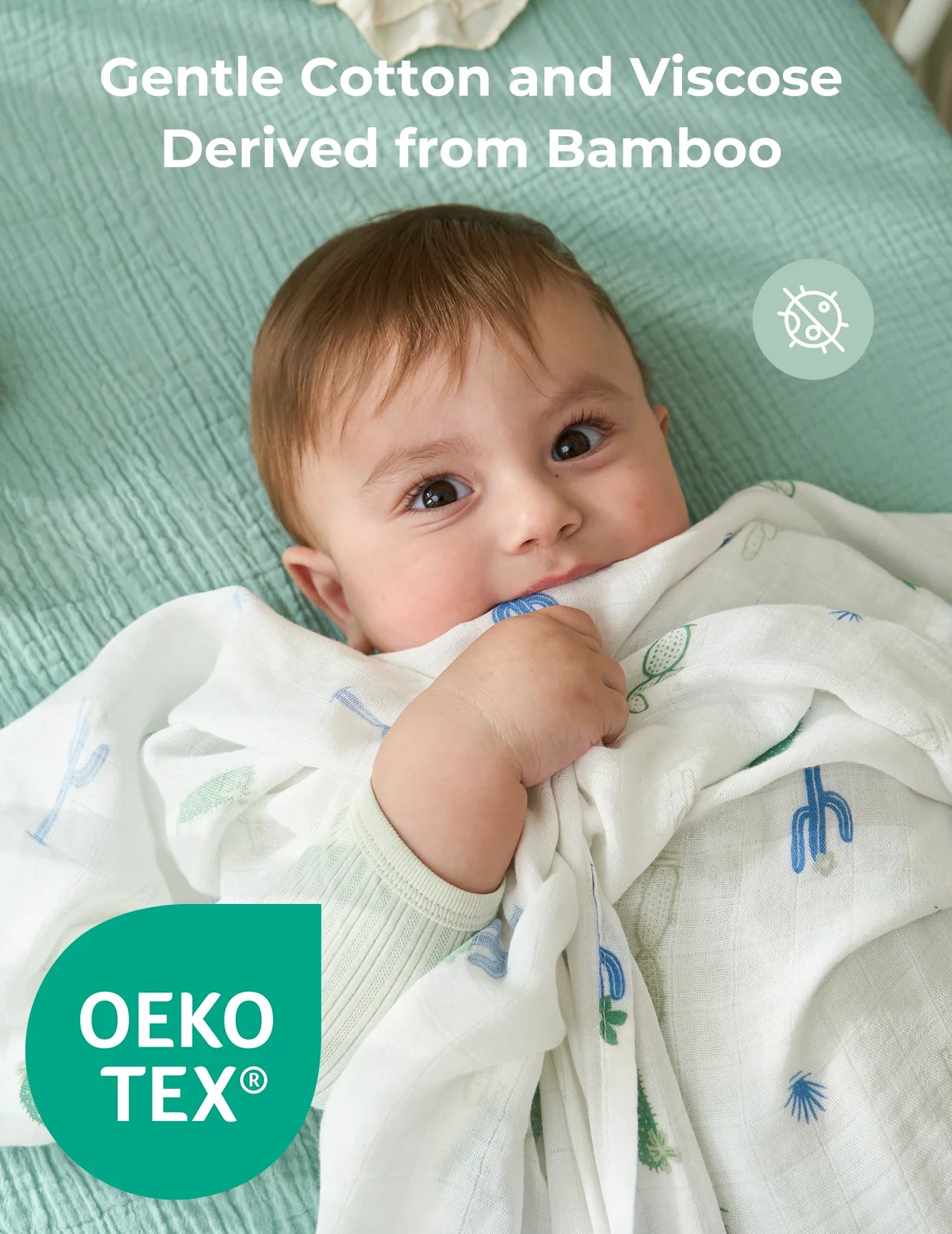 Muslin Swaddle Blankets, 4 Pack, Breathable 2-Layer Gauze Large 47'' X 47'' Baby Swaddling Receiving Blanket Wraps for Newborn Boys Girls, Bravery