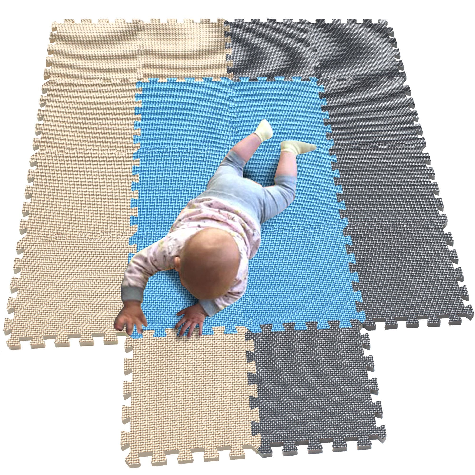 18Pcs (30×30×1Cm/11.81×11.81×0.39Inch per Piece) Children Puzzle Play Mat Squares Foam Tiles Baby Mats for Floor Childrens Soft Girl Playmat Boy Interlocking Carpet W301018-107110112